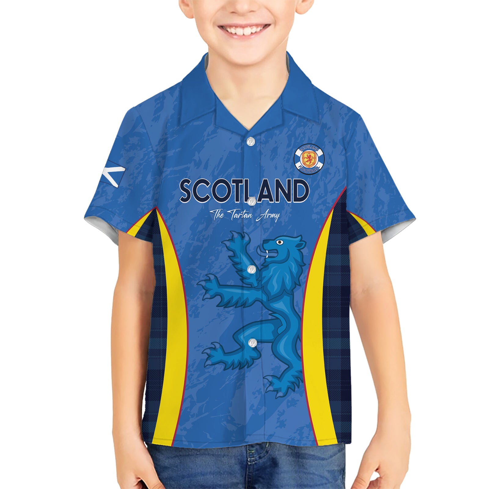 Custom Scotland Football Kid Hawaiian Shirt 2024 Go Champions Scottish - Wonder Print Shop