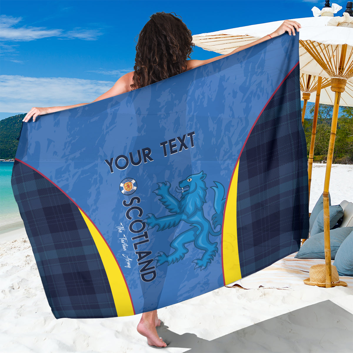 Custom Scotland Football Sarong 2024 Go Champions Scottish