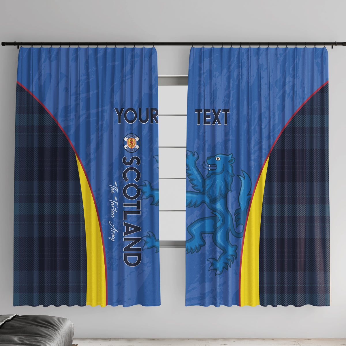 Custom Scotland Football Window Curtain 2024 Go Champions Scottish