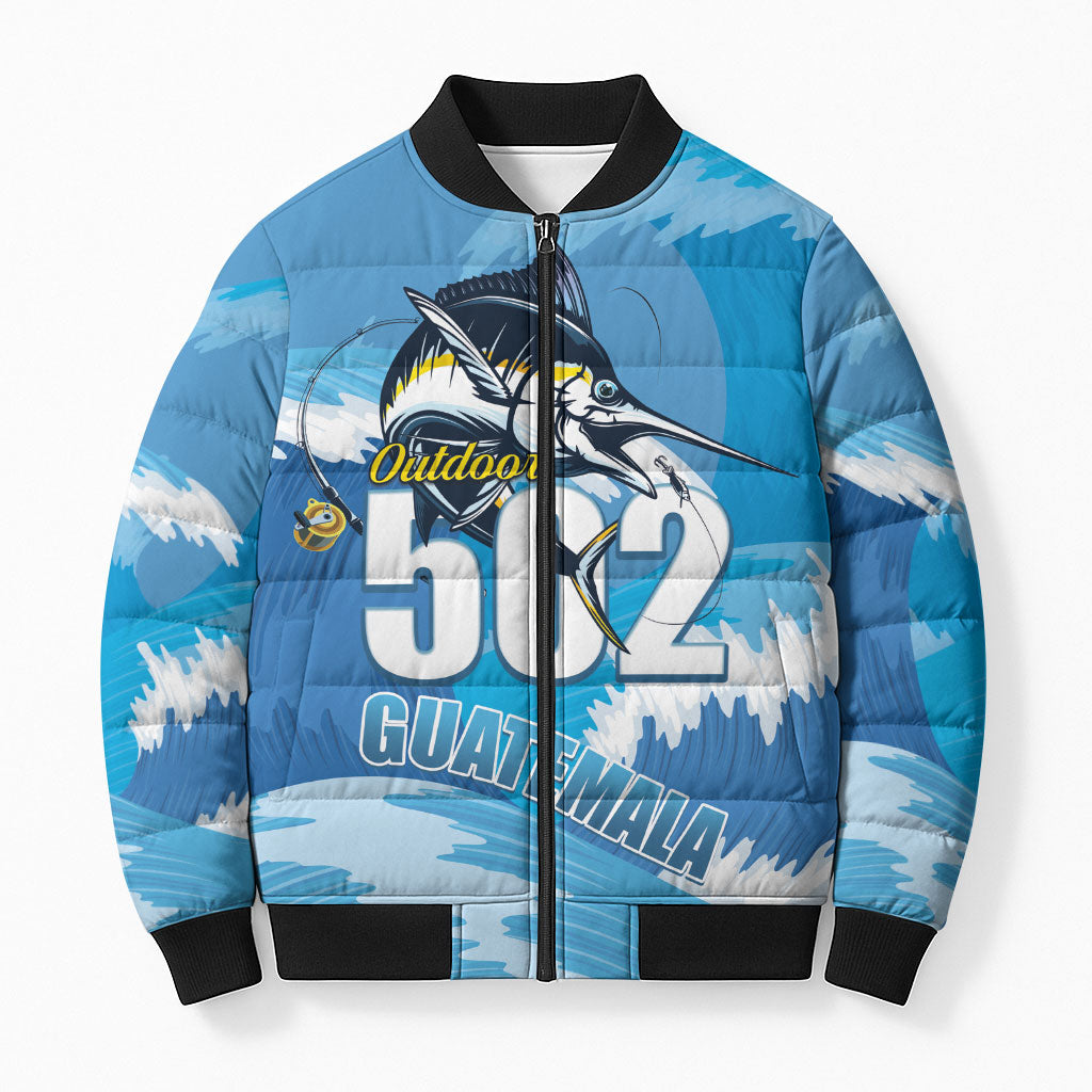 Blue Marlin Fishing Guatemala Bomber Puffer Jacket Makaira Nigricans 502 Outdoor Hobby
