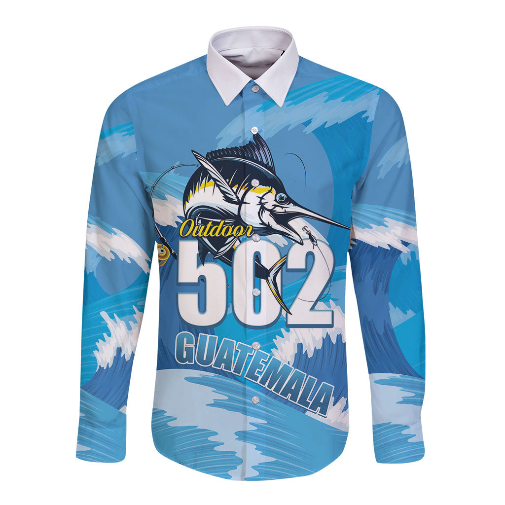 Blue Marlin Fishing Guatemala Long Sleeve Button Shirt Makaira Nigricans 502 Outdoor Hobby