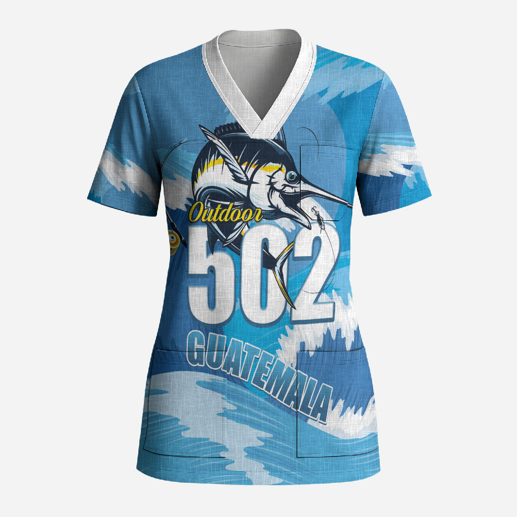 Blue Marlin Fishing Guatemala Scrub Top Makaira Nigricans 502 Outdoor Hobby