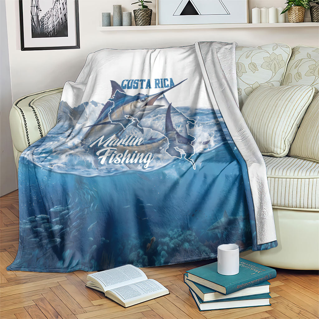 Blue Marlin Fishing Costa Rica Blanket Makaira Nigricans Deep Sea Fishing