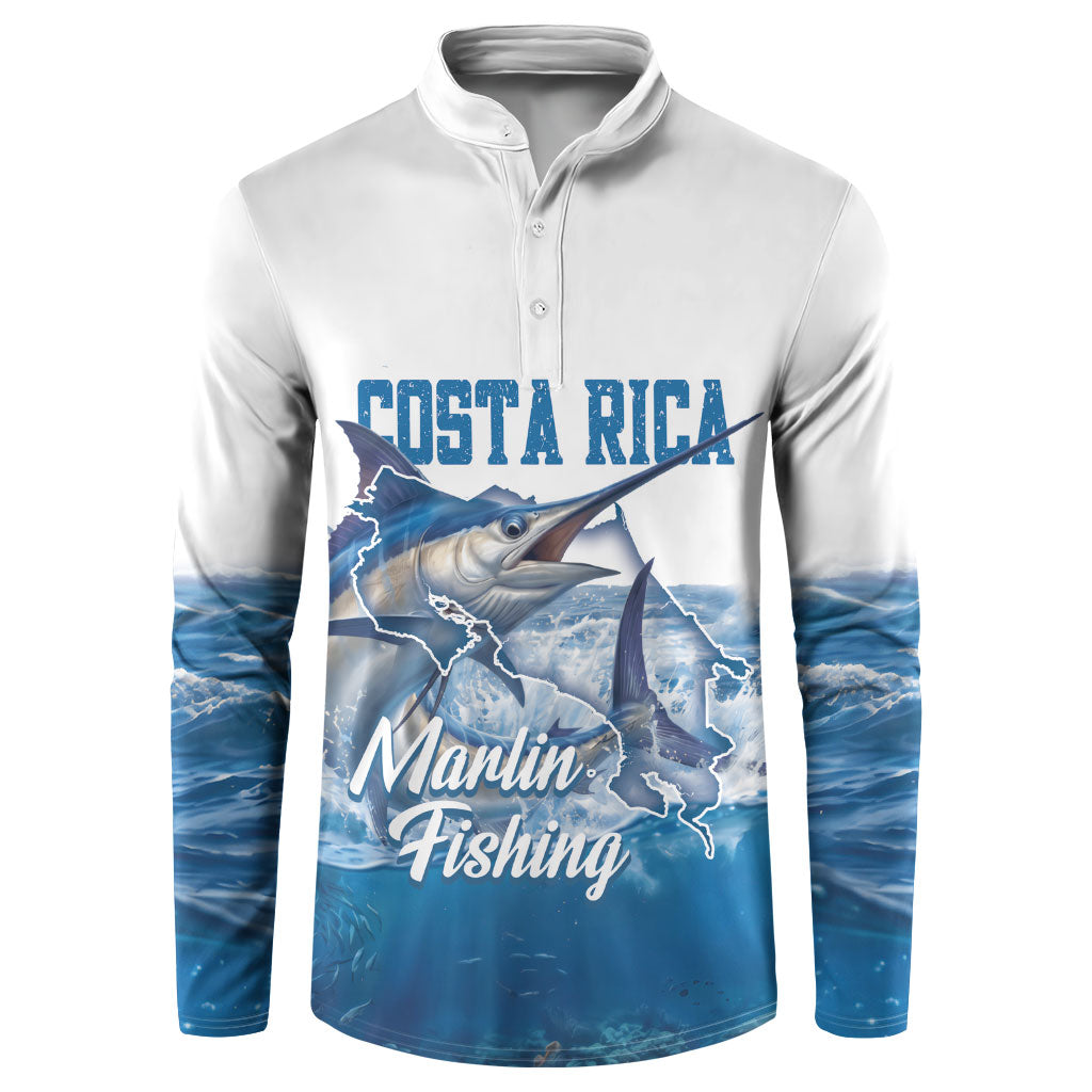 Blue Marlin Fishing Costa Rica Button Sweatshirt Makaira Nigricans Deep Sea Fishing