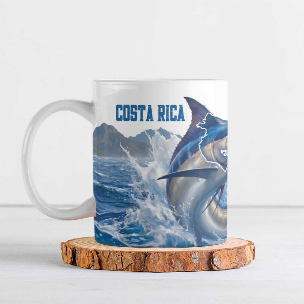 Blue Marlin Fishing Costa Rica Ceramic Mug Makaira Nigricans Deep Sea Fishing