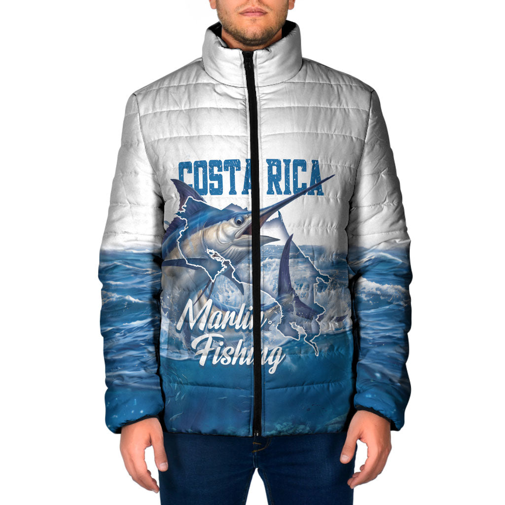 Blue Marlin Fishing Costa Rica Padded Jacket Makaira Nigricans Deep Sea Fishing