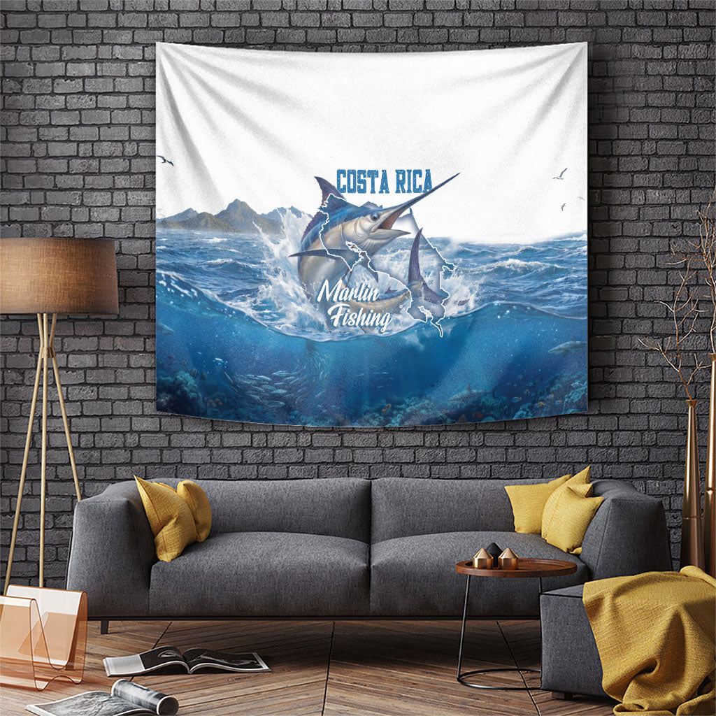 Blue Marlin Fishing Costa Rica Tapestry Makaira Nigricans Deep Sea Fishing