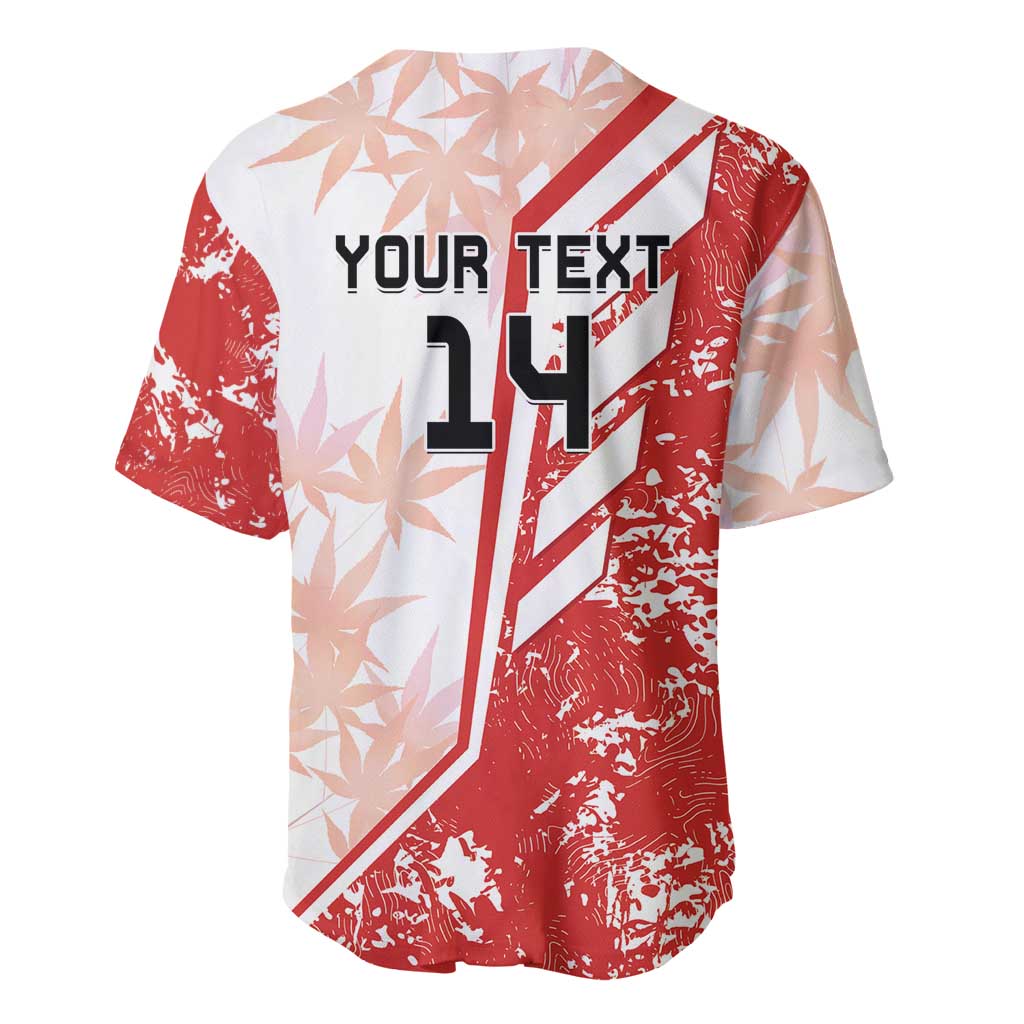 Red and white baseball jersey back with 'YOUR TEXT' and number 14