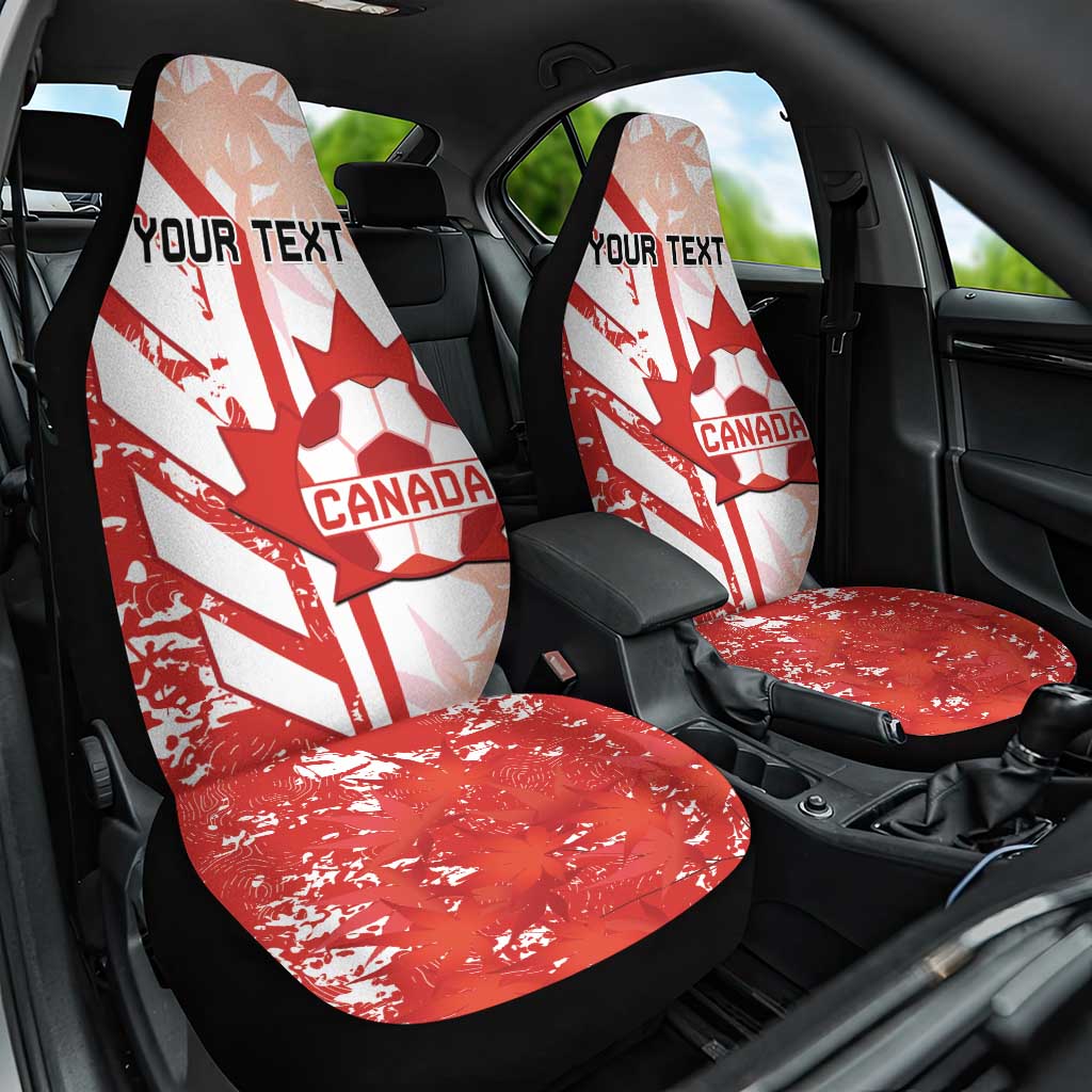 Custom Canada Soccer Car Seat Cover Les Rouges Sporty Style - Wonder Print Shop