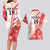 Custom Canada Soccer Couples Matching Long Sleeve Bodycon Dress and Hawaiian Shirt Les Rouges Sporty Style - Wonder Print Shop