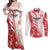 Custom Canada Soccer Couples Matching Off Shoulder Maxi Dress and Long Sleeve Button Shirt Les Rouges Sporty Style - Wonder Print Shop