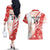 Custom Canada Soccer Couples Matching Off The Shoulder Long Sleeve Dress and Hawaiian Shirt Les Rouges Sporty Style - Wonder Print Shop