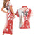 Custom Canada Soccer Couples Matching Short Sleeve Bodycon Dress and Hawaiian Shirt Les Rouges Sporty Style - Wonder Print Shop