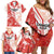 Custom Canada Soccer Family Matching Off Shoulder Short Dress and Hawaiian Shirt Les Rouges Sporty Style - Wonder Print Shop