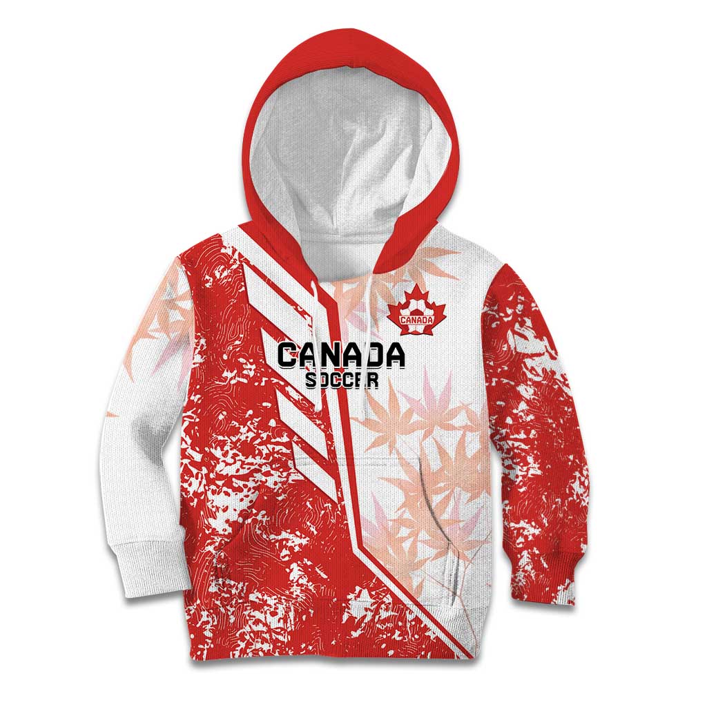 Custom Canada Soccer Kid Hoodie Les Rouges Sporty Style - Wonder Print Shop