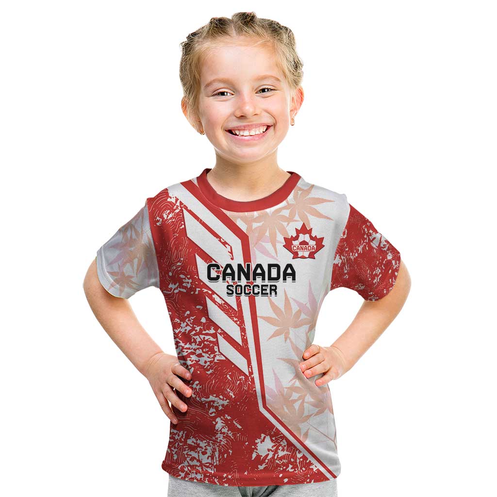 Custom Canada Soccer Kid T Shirt Les Rouges Sporty Style - Wonder Print Shop