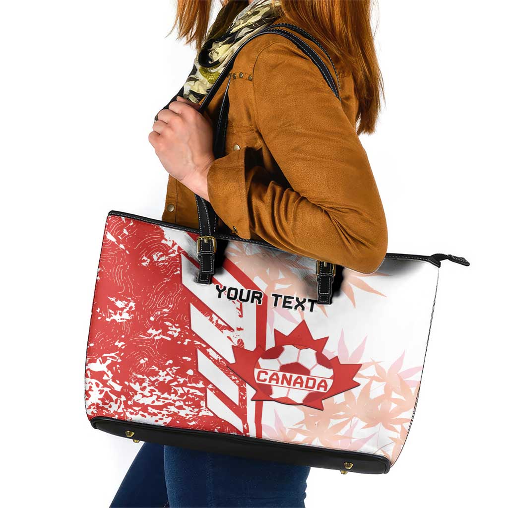 Custom Canada Soccer Leather Tote Bag Les Rouges Sporty Style - Wonder Print Shop