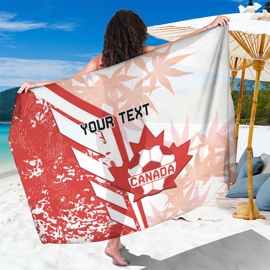 Canada sarong wrap, red-and-white back print with YOUR TEXT and Canada crest