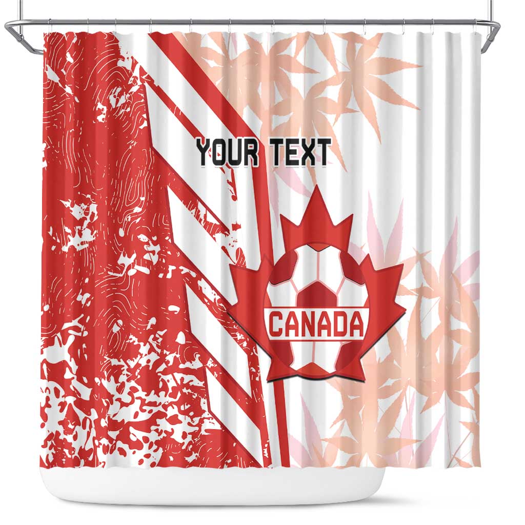 Custom Canada Soccer Shower Curtain Les Rouges Sporty Style