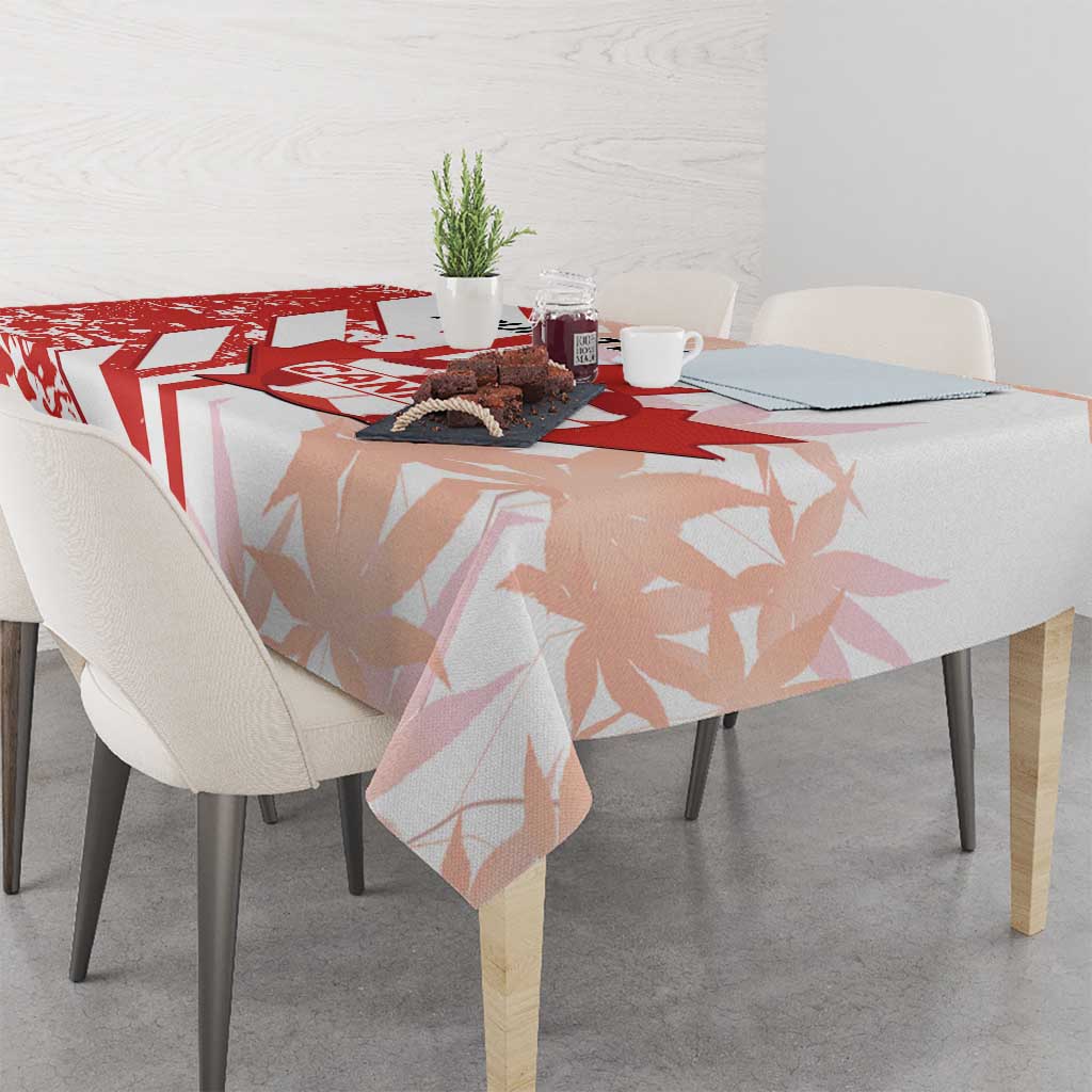 Canada tablecloth in red and white, square table cover with centerpiece decor