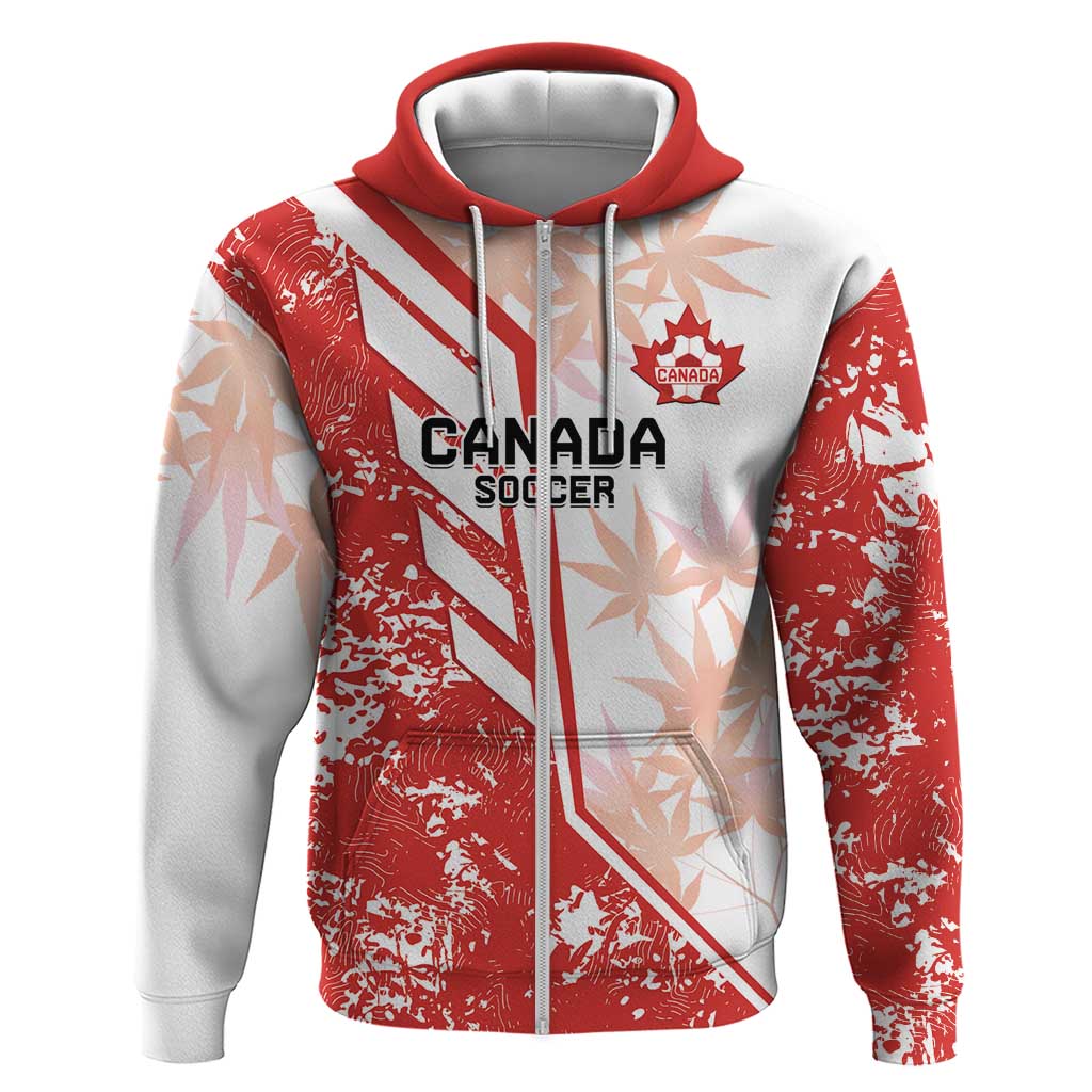 Custom Canada Soccer Zip Hoodie Les Rouges Sporty Style - Wonder Print Shop