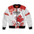 Custom Canada Soccer Bomber Jacket Les Rouges Cute Maple Leaf Mascot - Wonder Print Shop