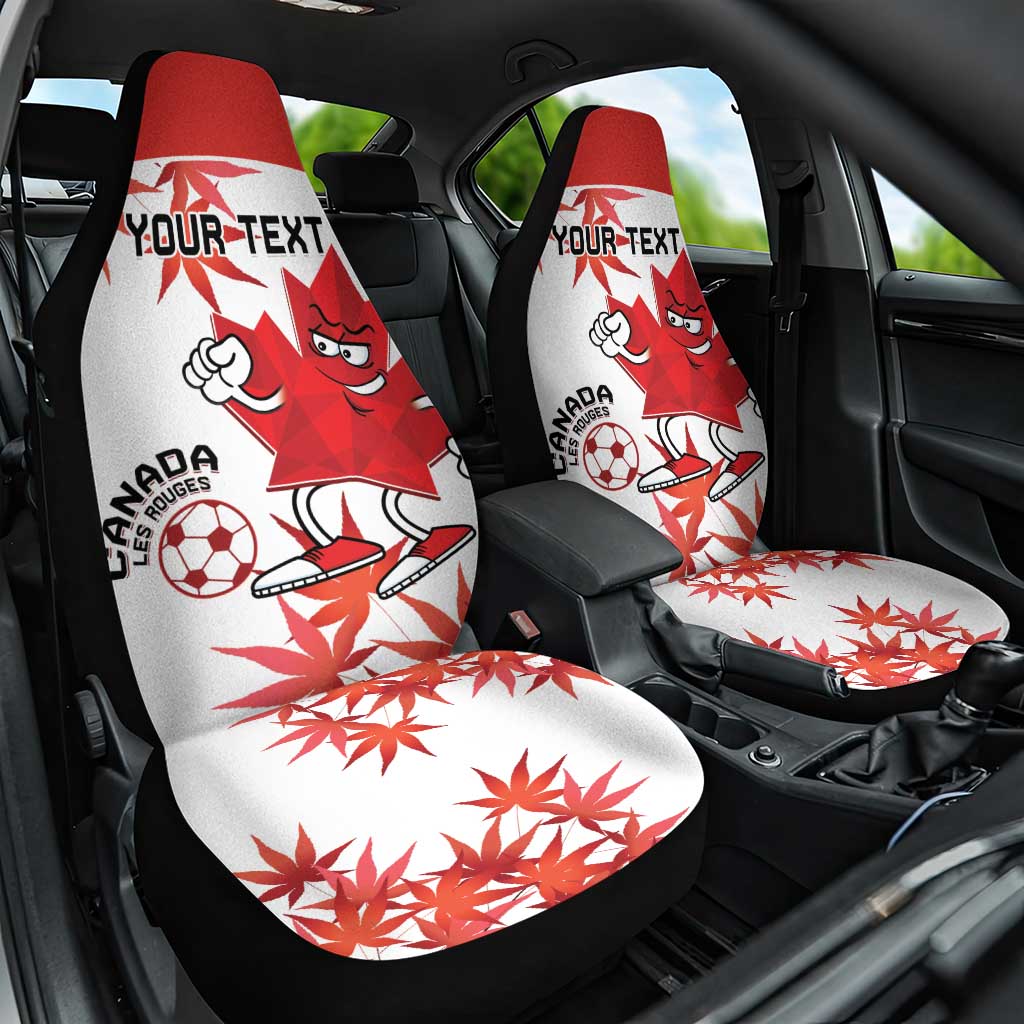 Custom Canada Soccer Car Seat Cover Les Rouges Cute Maple Leaf Mascot - Wonder Print Shop