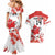 Custom Canada Soccer Couples Matching Mermaid Dress and Hawaiian Shirt Les Rouges Cute Maple Leaf Mascot - Wonder Print Shop