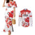 Custom Canada Soccer Couples Matching Mermaid Dress and Long Sleeve Button Shirt Les Rouges Cute Maple Leaf Mascot