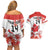 Custom Canada Soccer Couples Matching Off Shoulder Short Dress and Hawaiian Shirt Les Rouges Cute Maple Leaf Mascot - Wonder Print Shop