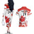 Custom Canada Soccer Couples Matching Off The Shoulder Long Sleeve Dress and Hawaiian Shirt Les Rouges Cute Maple Leaf Mascot - Wonder Print Shop