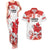 Custom Canada Soccer Couples Matching Tank Maxi Dress and Hawaiian Shirt Les Rouges Cute Maple Leaf Mascot - Wonder Print Shop