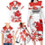 Custom Canada Soccer Family Matching Long Sleeve Bodycon Dress and Hawaiian Shirt Les Rouges Cute Maple Leaf Mascot - Wonder Print Shop