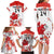 Custom Canada Soccer Family Matching Long Sleeve Bodycon Dress and Hawaiian Shirt Les Rouges Cute Maple Leaf Mascot - Wonder Print Shop