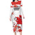 Custom Canada Soccer Family Matching Long Sleeve Bodycon Dress and Hawaiian Shirt Les Rouges Cute Maple Leaf Mascot - Wonder Print Shop