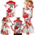 Custom Canada Soccer Family Matching Mermaid Dress and Hawaiian Shirt Les Rouges Cute Maple Leaf Mascot - Wonder Print Shop