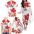 Custom Canada Soccer Family Matching Off The Shoulder Long Sleeve Dress and Hawaiian Shirt Les Rouges Cute Maple Leaf Mascot - Wonder Print Shop