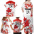 Custom Canada Soccer Family Matching Off Shoulder Maxi Dress and Hawaiian Shirt Les Rouges Cute Maple Leaf Mascot - Wonder Print Shop