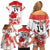 Custom Canada Soccer Family Matching Off Shoulder Short Dress and Hawaiian Shirt Les Rouges Cute Maple Leaf Mascot - Wonder Print Shop