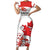 Custom Canada Soccer Family Matching Short Sleeve Bodycon Dress and Hawaiian Shirt Les Rouges Cute Maple Leaf Mascot - Wonder Print Shop