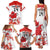 Custom Canada Soccer Family Matching Tank Maxi Dress and Hawaiian Shirt Les Rouges Cute Maple Leaf Mascot - Wonder Print Shop