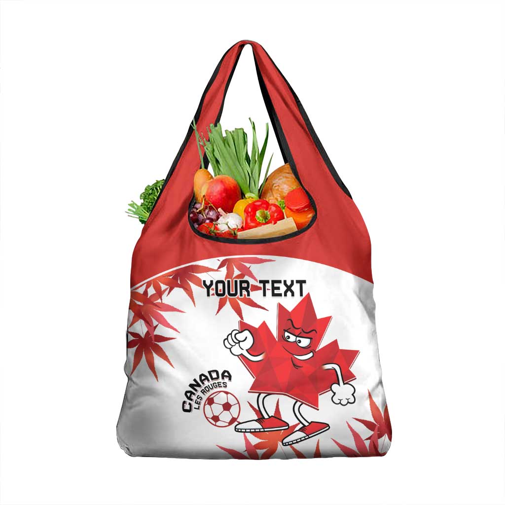 Custom Canada Soccer Grocery Bag Les Rouges Cute Maple Leaf Mascot