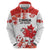 Custom Canada Soccer Hoodie Les Rouges Cute Maple Leaf Mascot - Wonder Print Shop