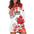 Custom Canada Soccer Hoodie Dress Les Rouges Cute Maple Leaf Mascot - Wonder Print Shop