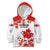 Custom Canada Soccer Kid Hoodie Les Rouges Cute Maple Leaf Mascot - Wonder Print Shop