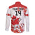 Custom Canada Soccer Long Sleeve Button Shirt Les Rouges Cute Maple Leaf Mascot - Wonder Print Shop