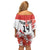 Custom Canada Soccer Off Shoulder Short Dress Les Rouges Cute Maple Leaf Mascot - Wonder Print Shop