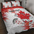 Custom Canada Soccer Quilt Bed Set Les Rouges Cute Maple Leaf Mascot