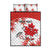 Custom Canada Soccer Quilt Bed Set Les Rouges Cute Maple Leaf Mascot