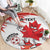 Custom Canada Soccer Round Carpet Les Rouges Cute Maple Leaf Mascot